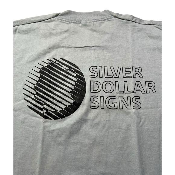 Vintage 80s‎ Silver Dollar Signs Single Stitch T-Shirt - Made in USA - size XL - Picture 2 of 7